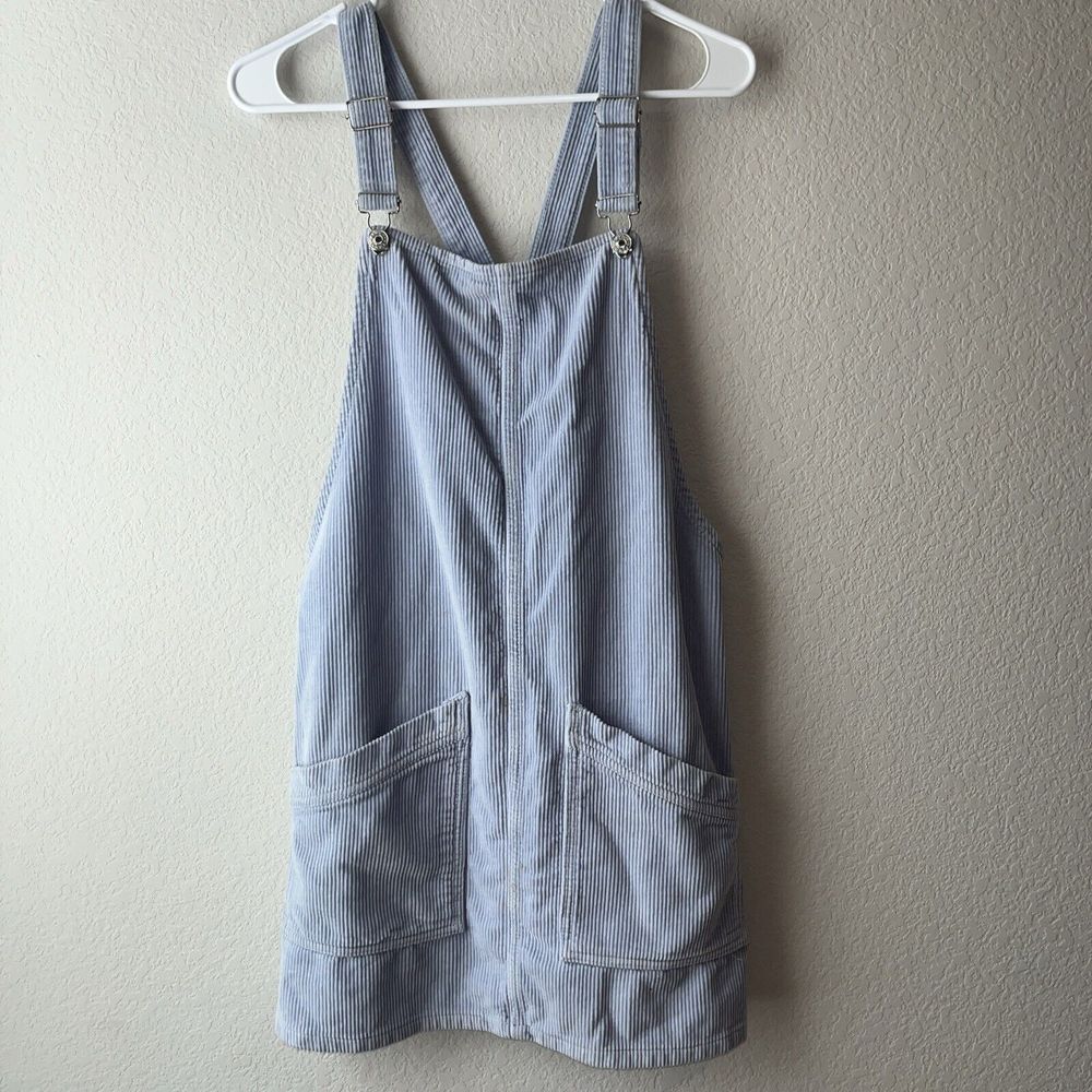 Topshop MOTO Corduroy Overalls Baby blue Front Pockets Size 8